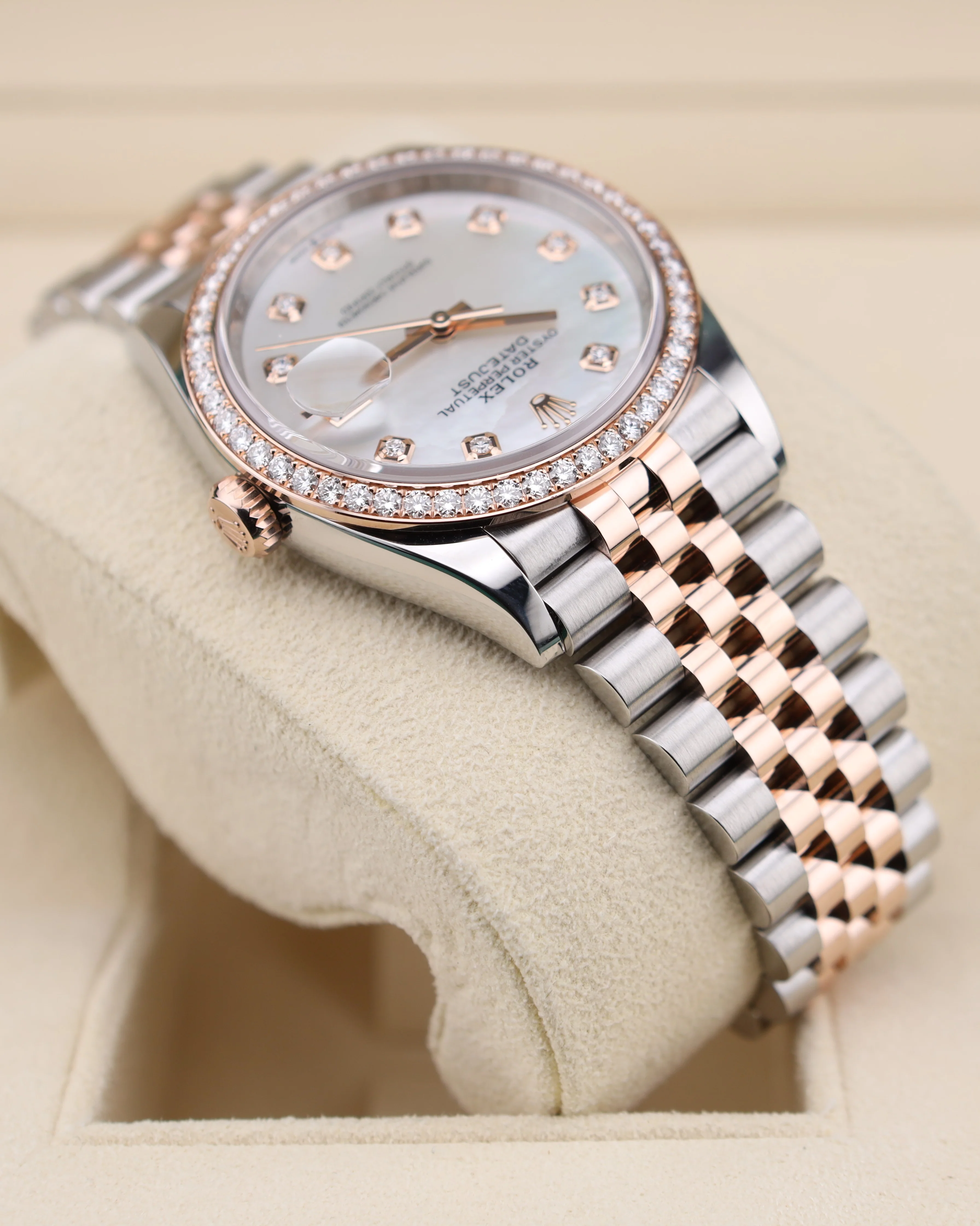Rolex Datejust 36mm MOP Diamond Dial Two Tone Rose Gold on Jubilee 126281RBR Mother of Pearl - Image 6