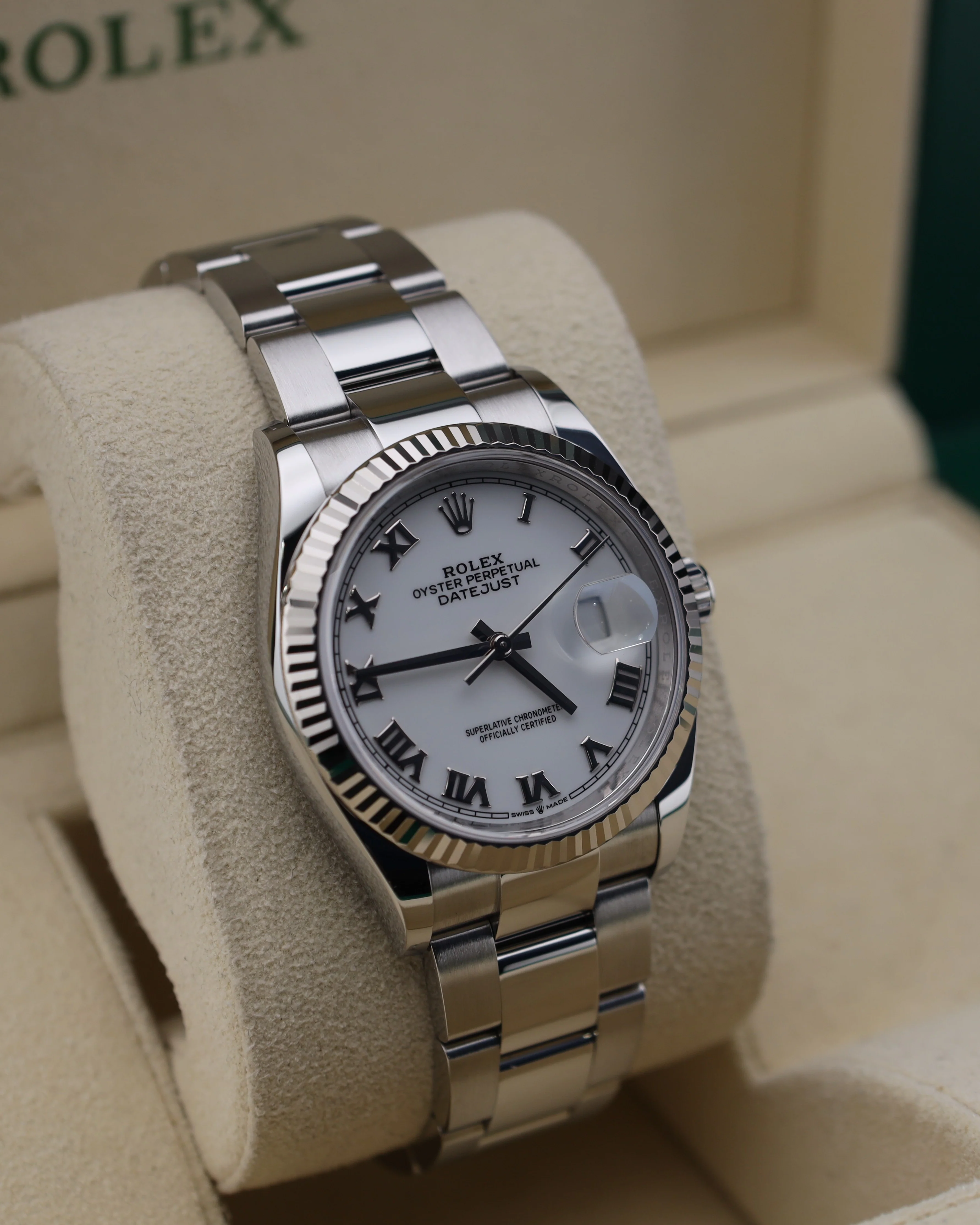 Rolex Datejust 36mm White Roman Dial on Oyster 126234 - Image 5