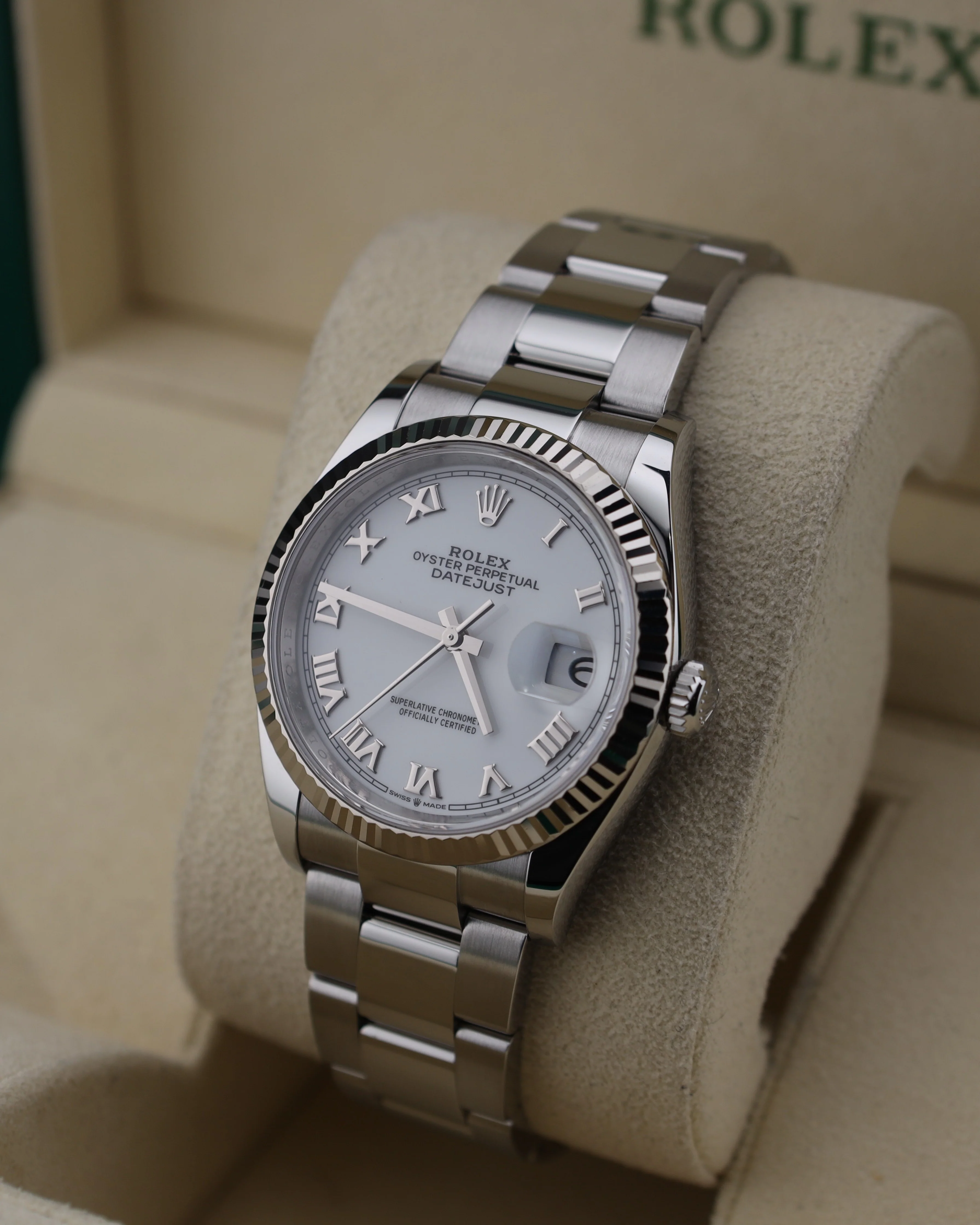 Rolex Datejust 36mm White Roman Dial on Oyster 126234 - Image 6