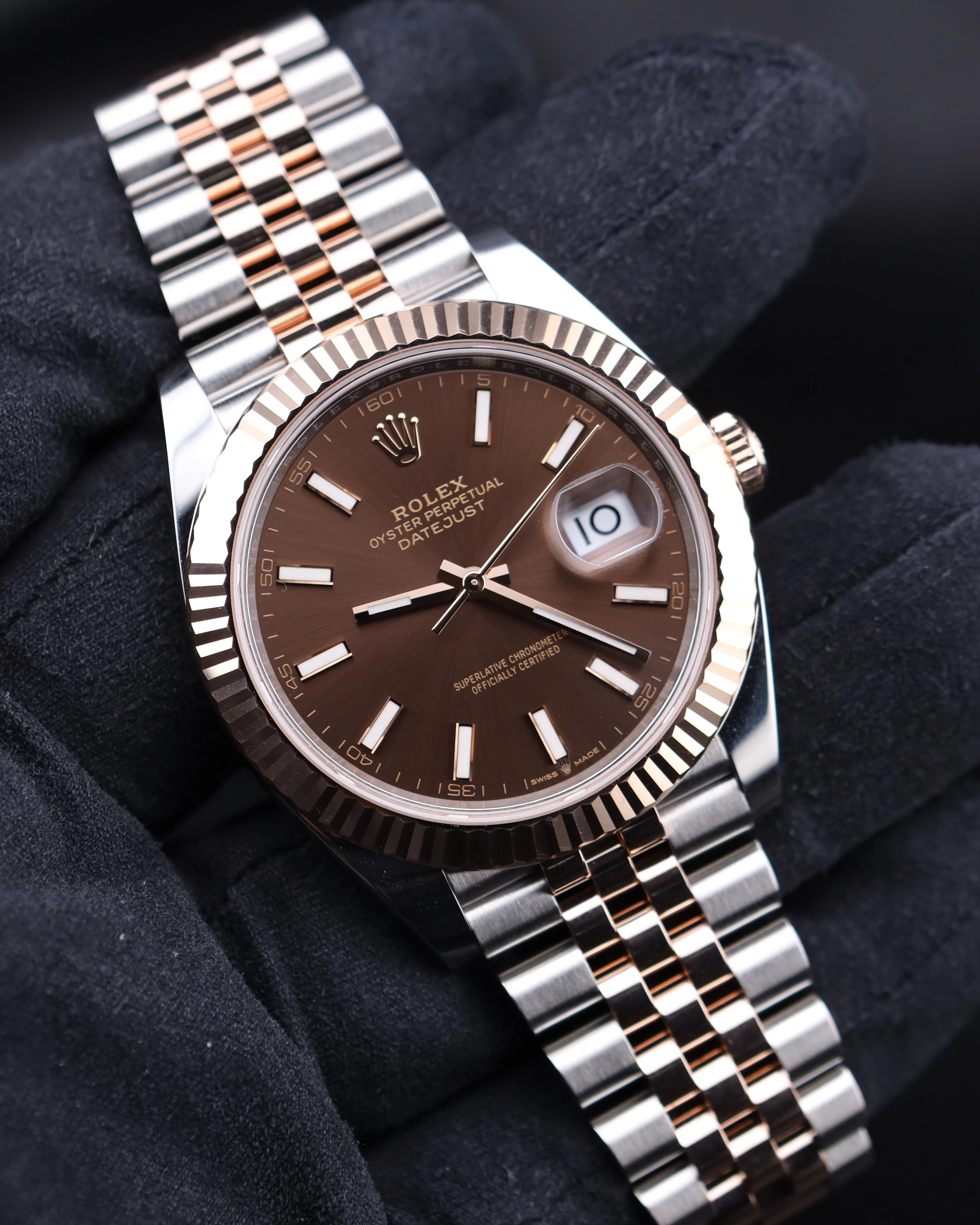 Rolex Datejust 41 Chocolate Stick Dial Two Tone Rosed Gold Jubilee 126331 - Image 12