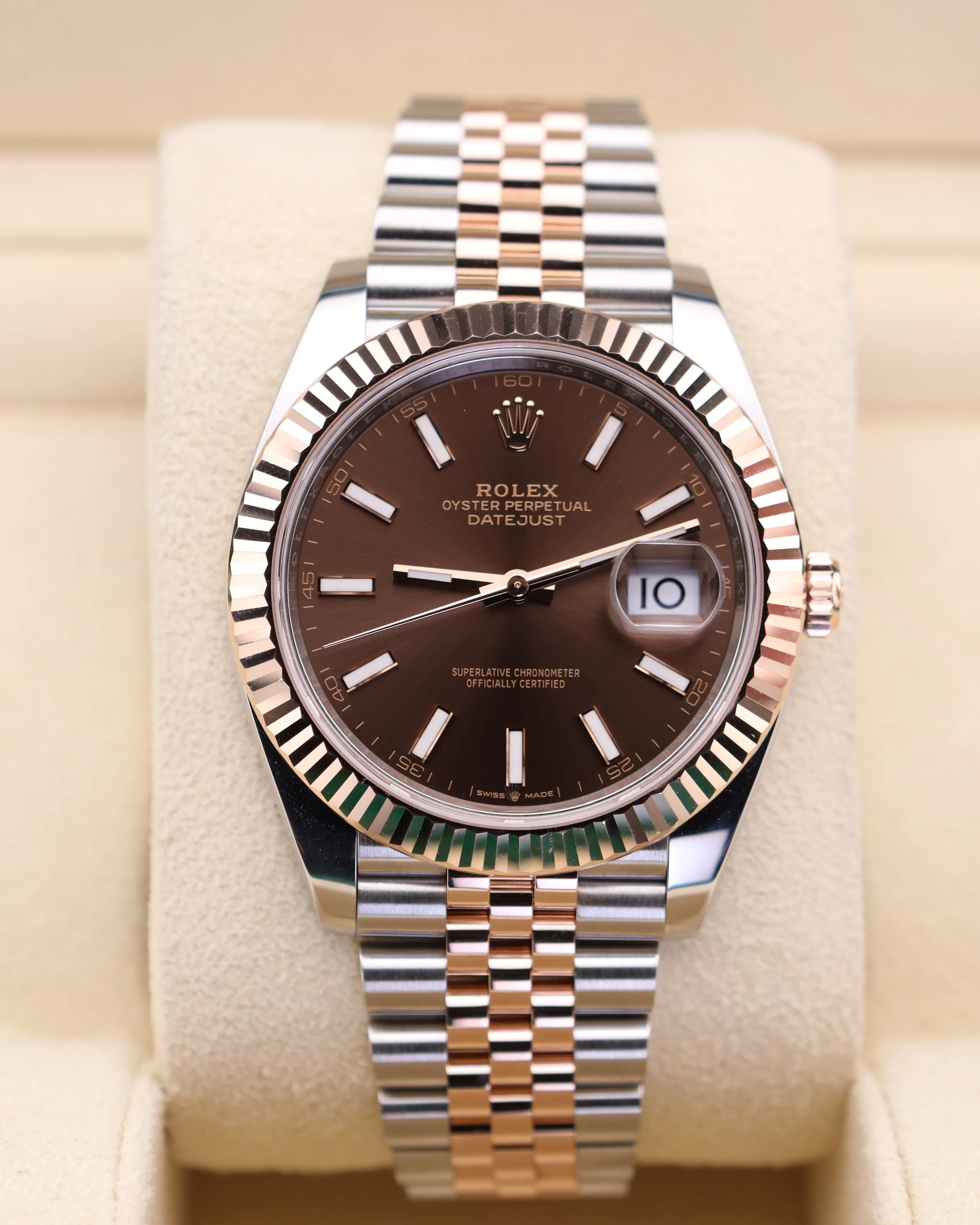 Rolex Datejust 41 Chocolate Stick Dial Two Tone Rosed Gold Jubilee 126331 - Image 4
