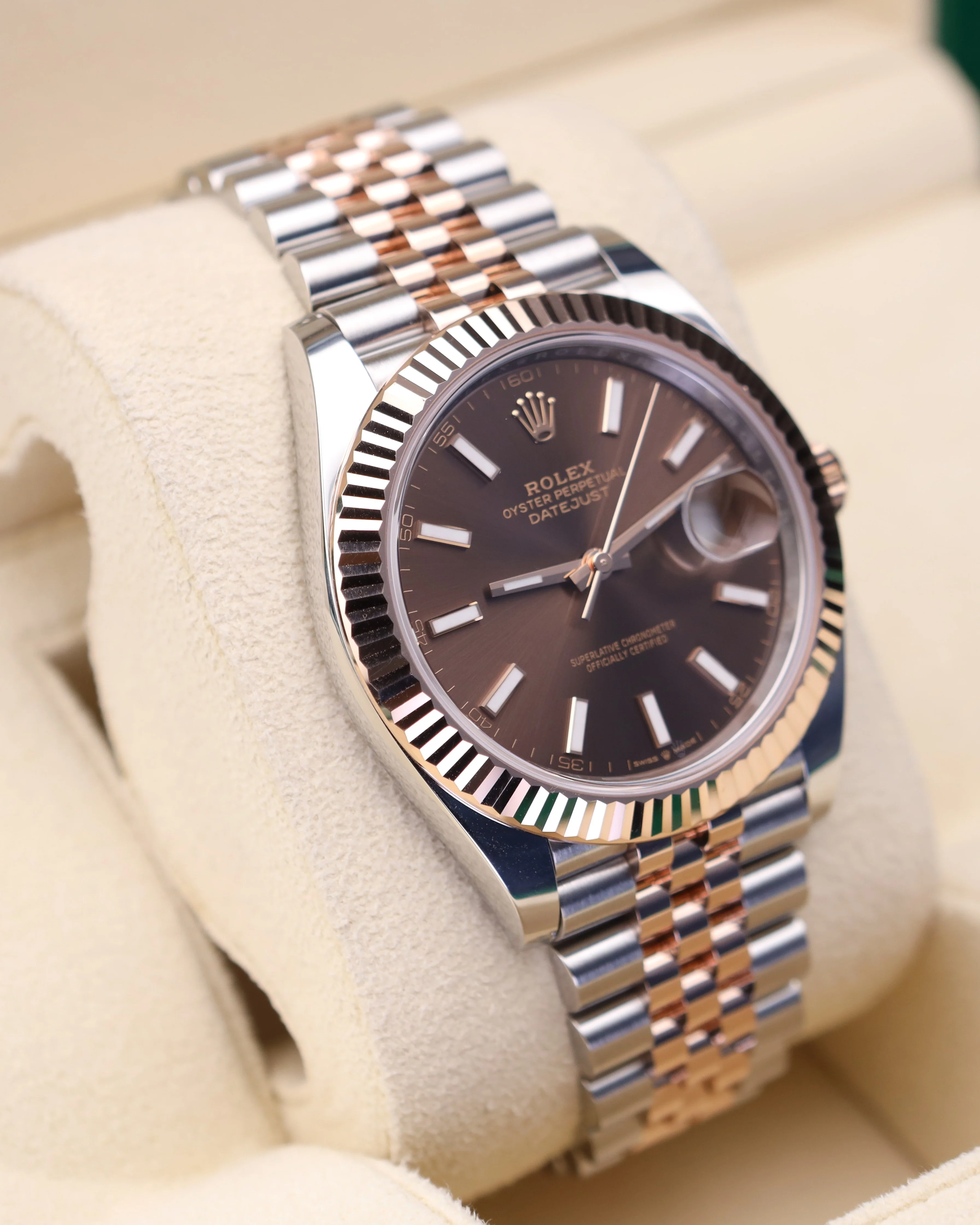 Rolex Datejust 41 Chocolate Stick Dial Two Tone Rosed Gold Jubilee 126331 - Image 5