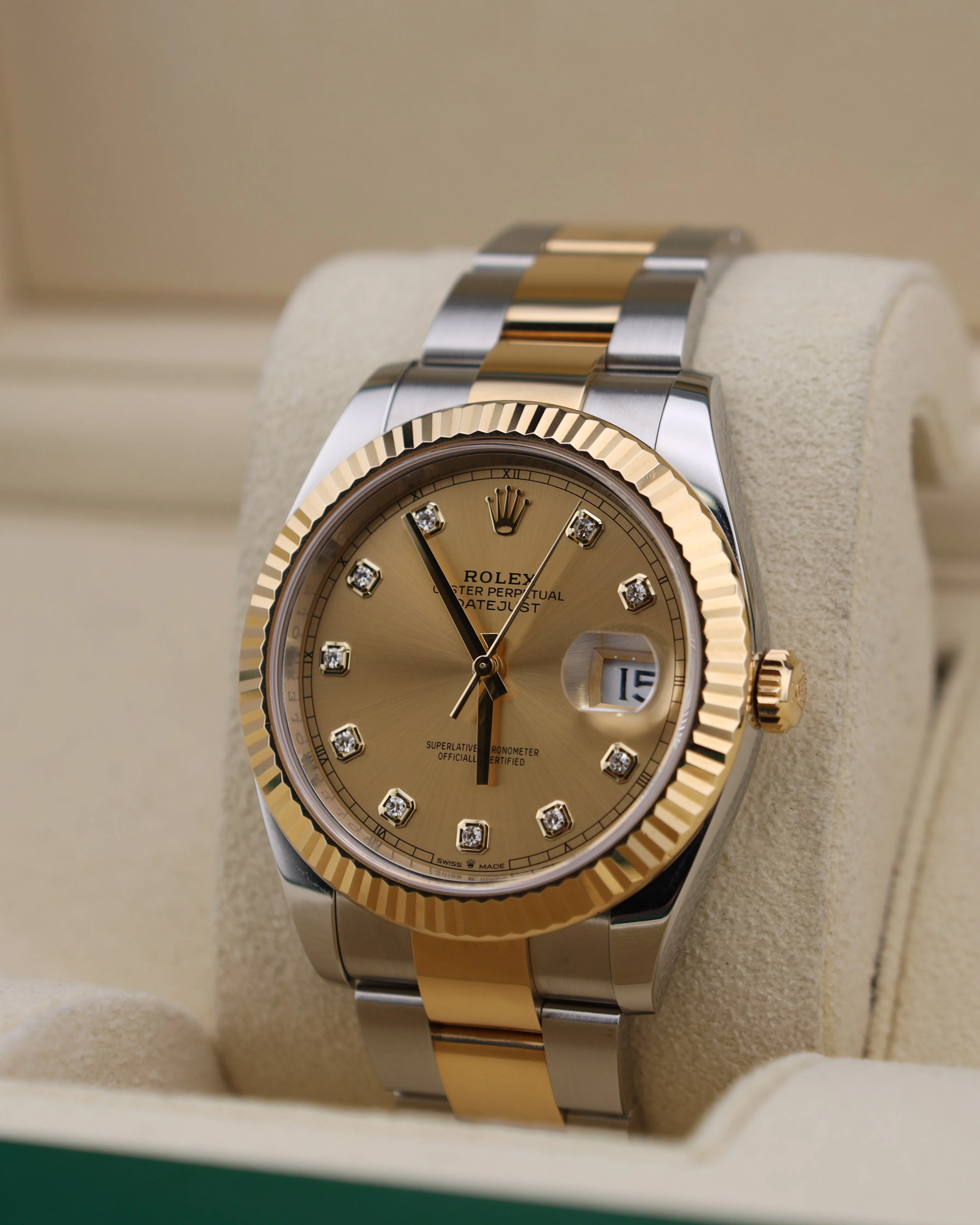 Rolex Datejust 41 Diamond Champagne Dial on Oyster 126333 - Image 3