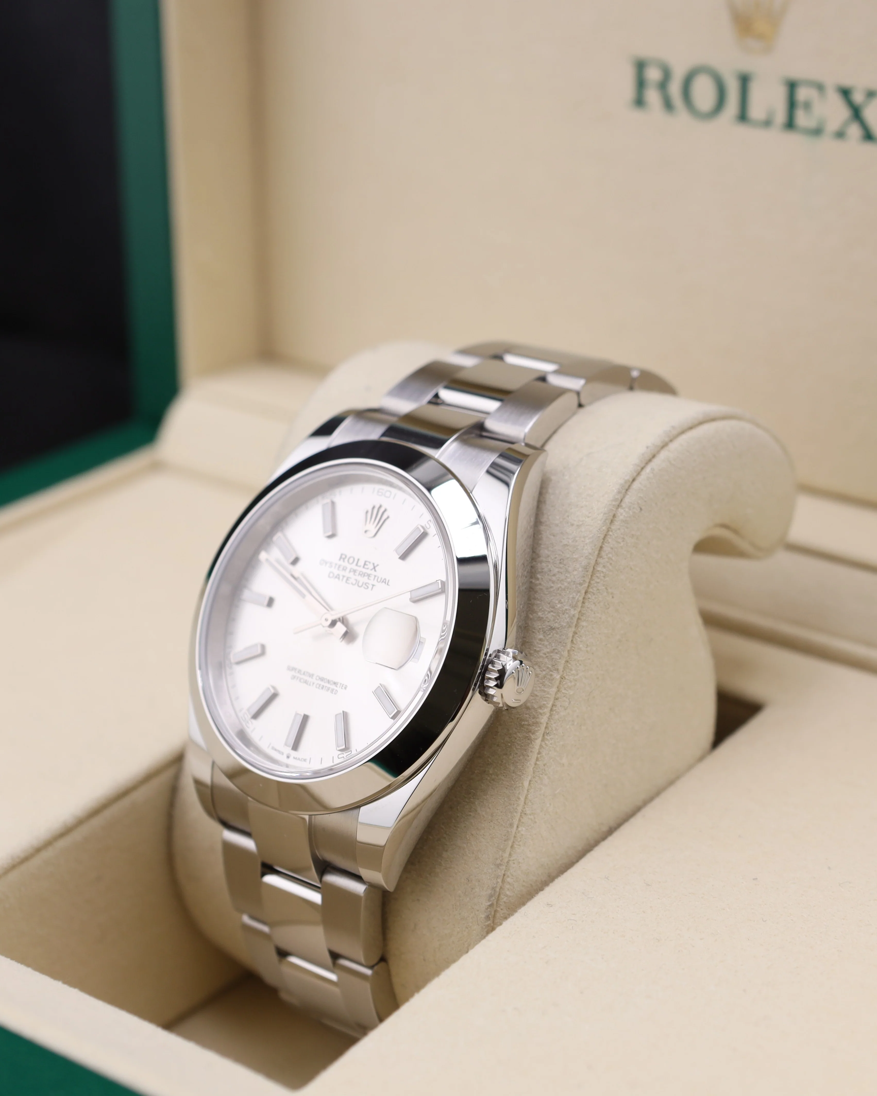 Rolex Datejust 41 Silver Stick Dial Smooth Bezel Oyster 126300 - Image 2