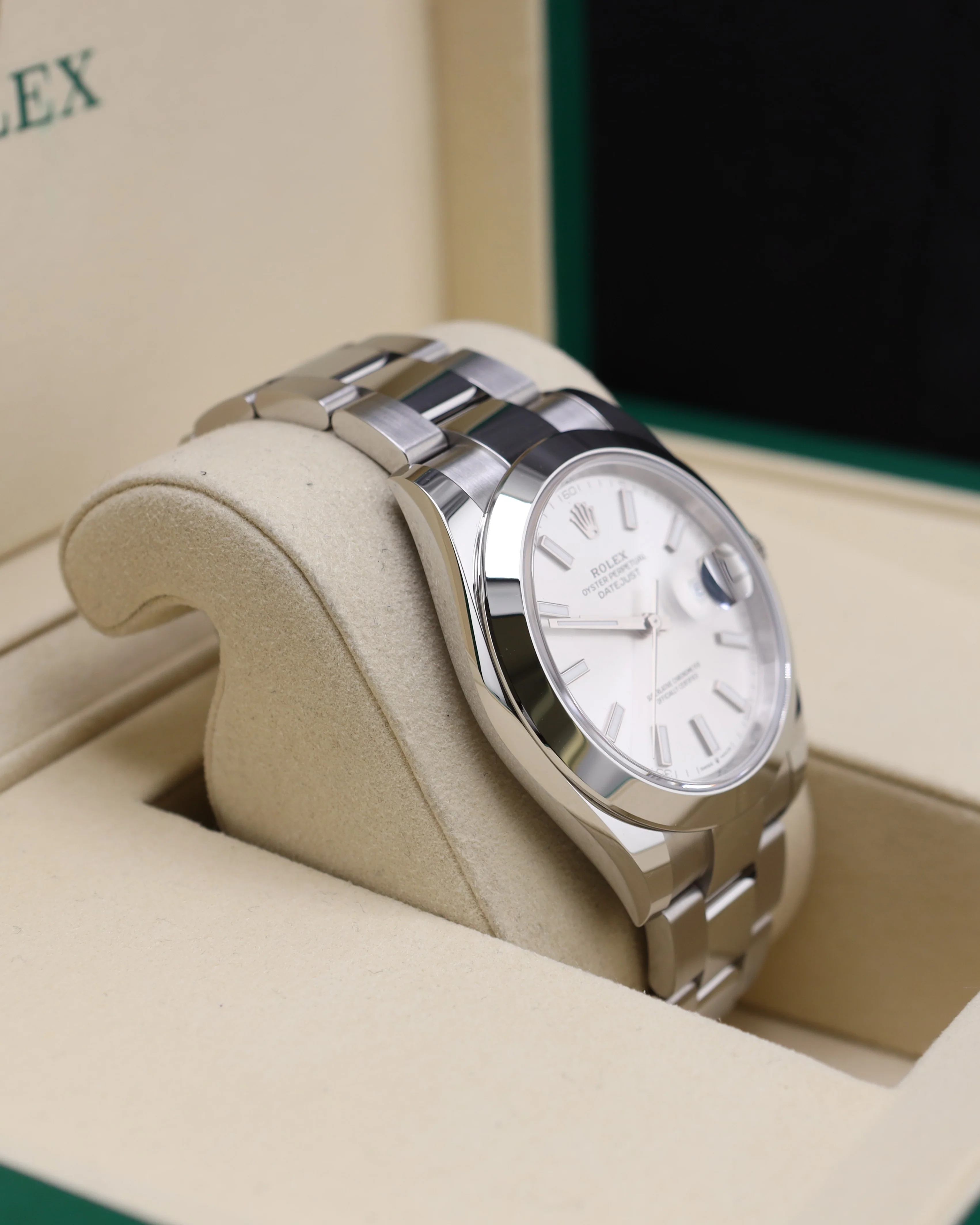 Rolex Datejust 41 Silver Stick Dial Smooth Bezel Oyster 126300 - Image 3