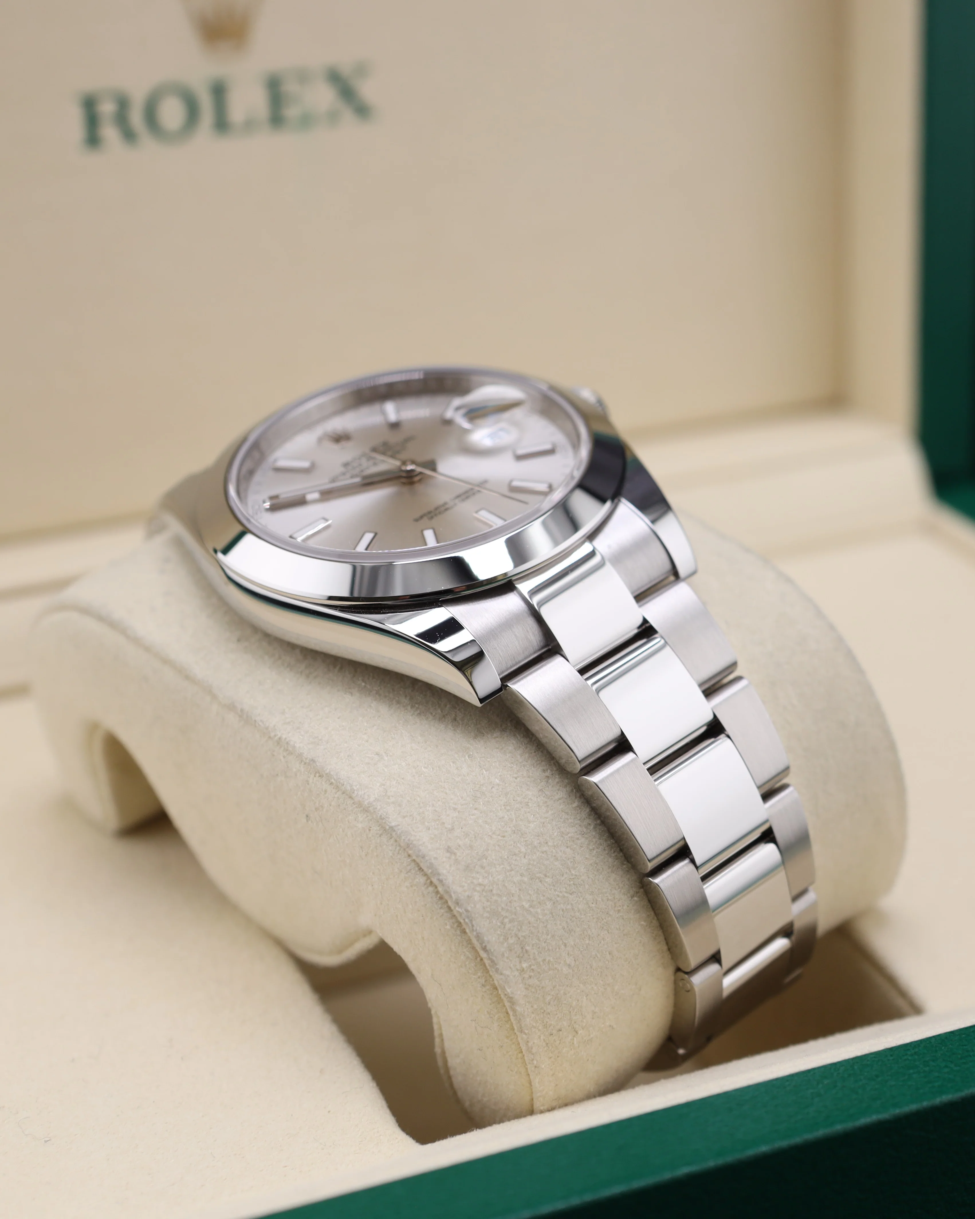 Rolex Datejust 41 Silver Stick Dial Smooth Bezel Oyster 126300 - Image 4