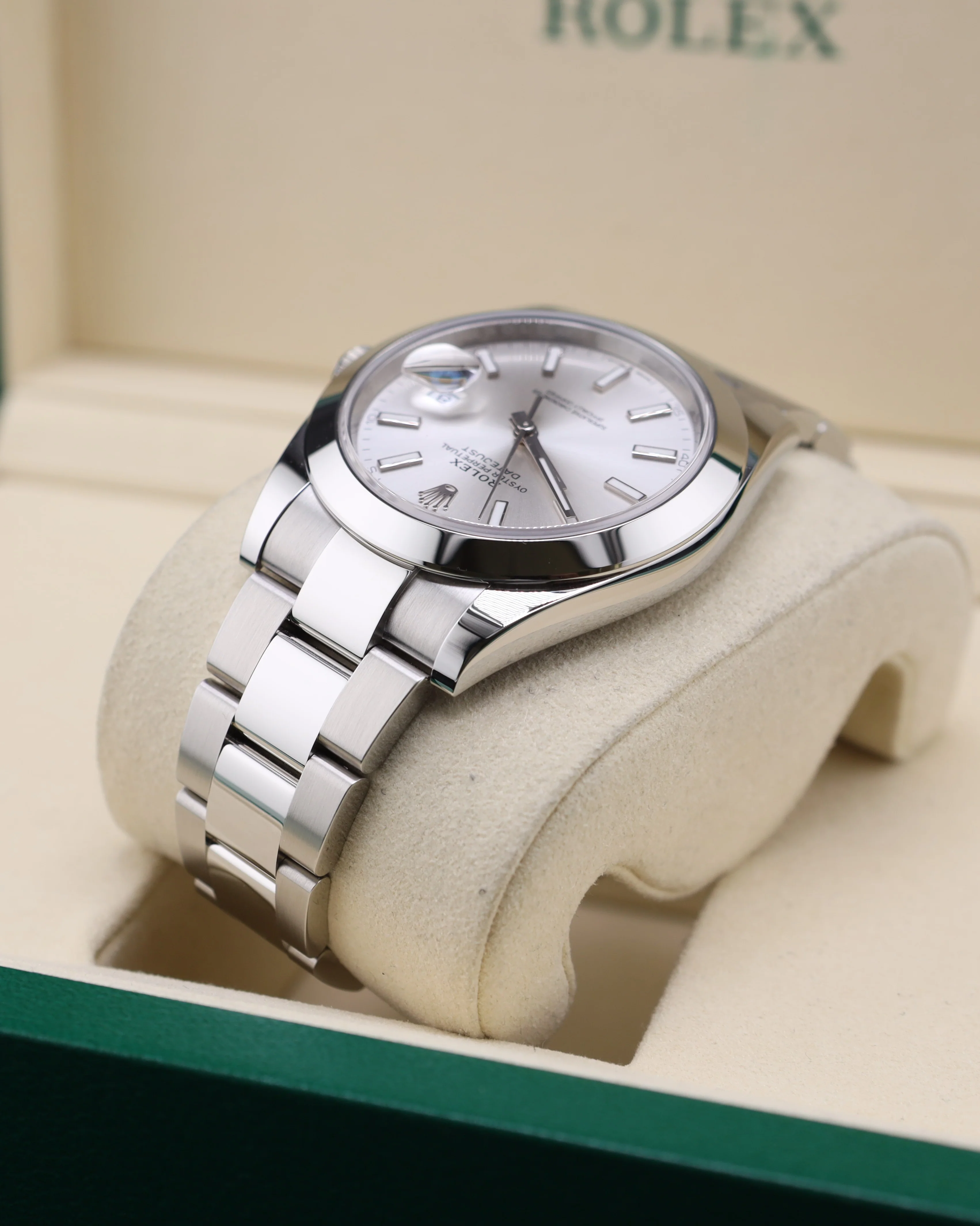 Rolex Datejust 41 Silver Stick Dial Smooth Bezel Oyster 126300 - Image 5