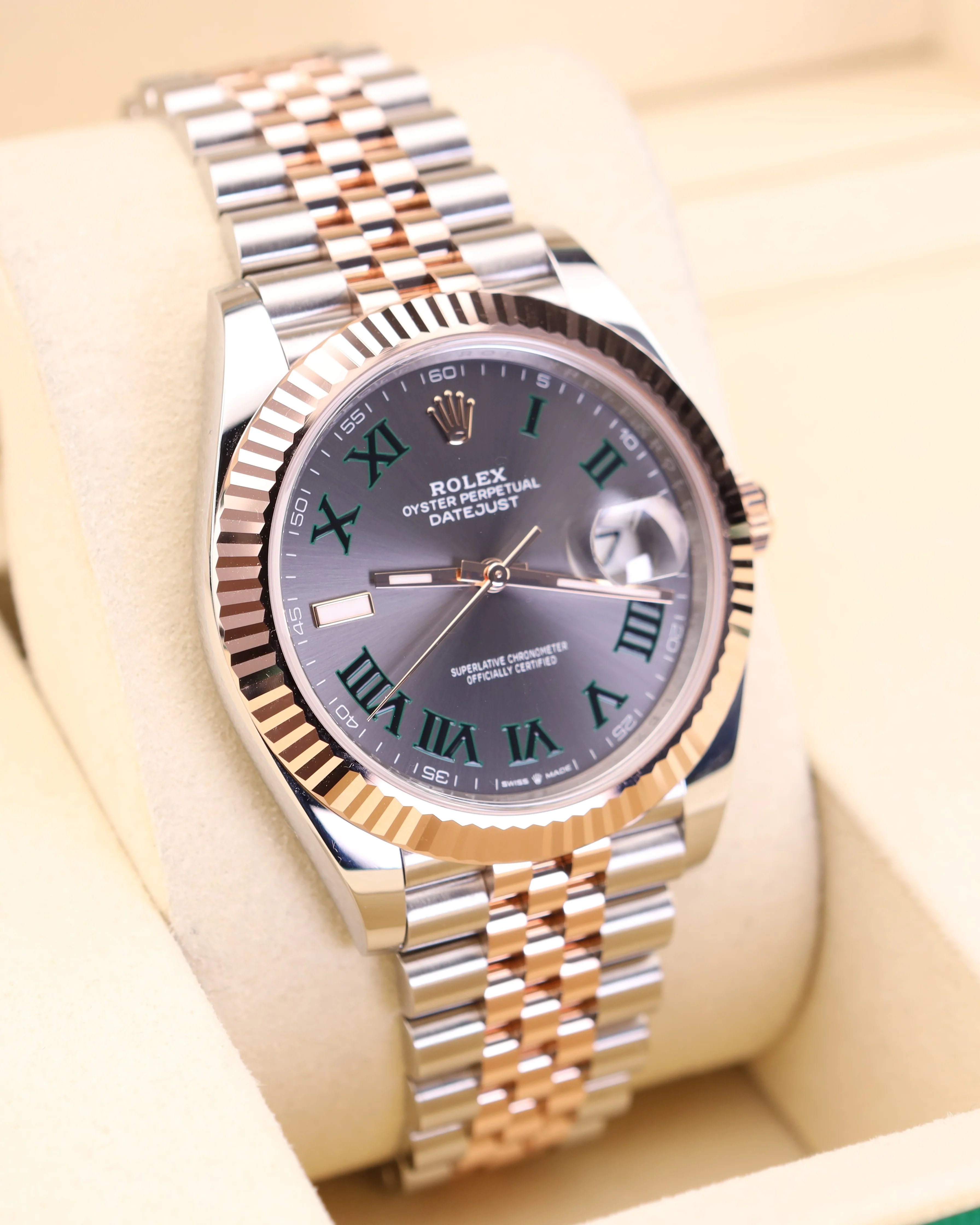 Rolex Datejust 41 Rose Gold Wimbledon on Jubilee 126331 - Image 2
