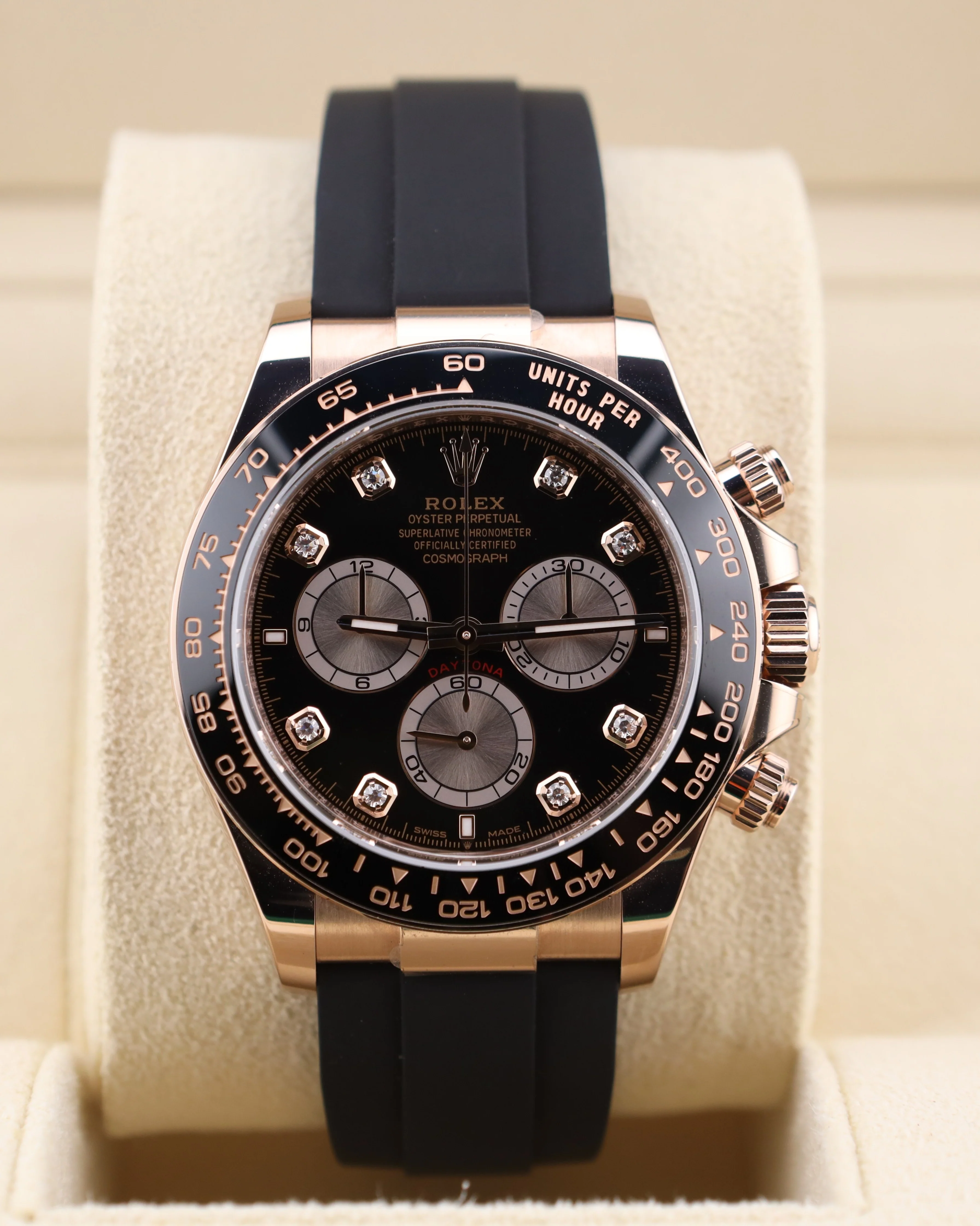 Rolex Daytona Black Diamond Dial on OysterFlex 126515LN
