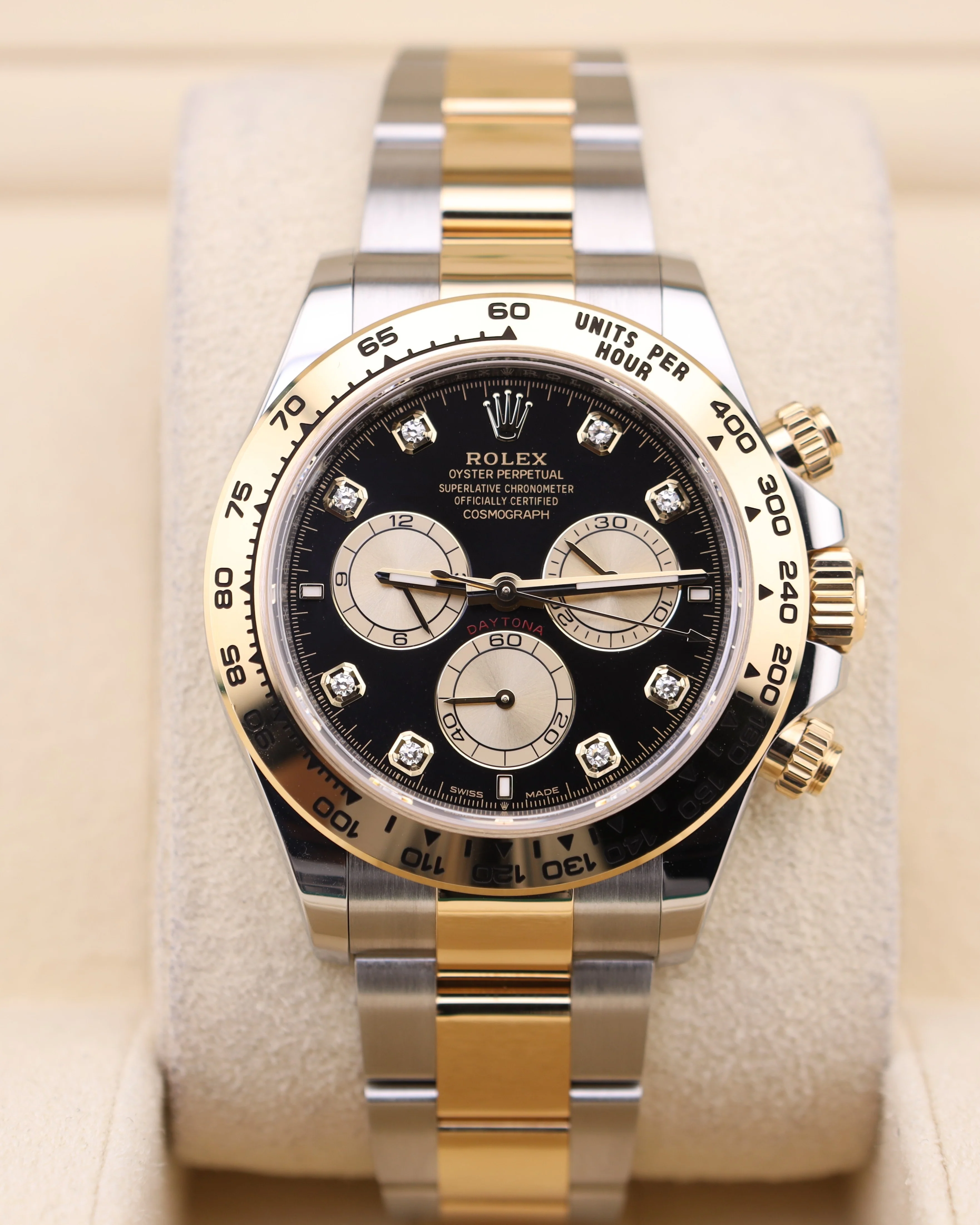 Rolex Daytona Black Diamond Dial Two Tone 126503