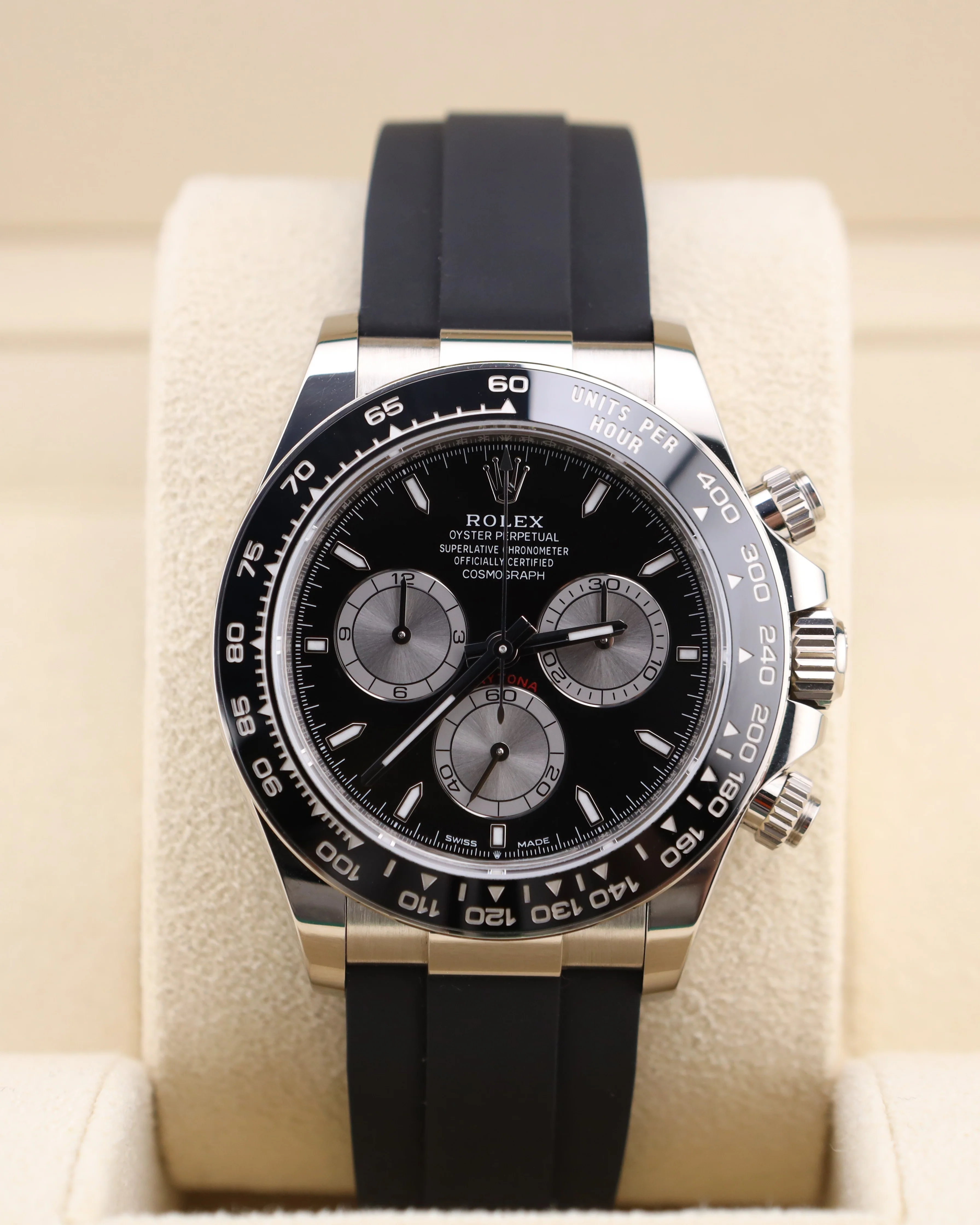 Rolex Daytona Baby Le Mans White Gold Black Dial on Oysterflex 126519LN - Image 10