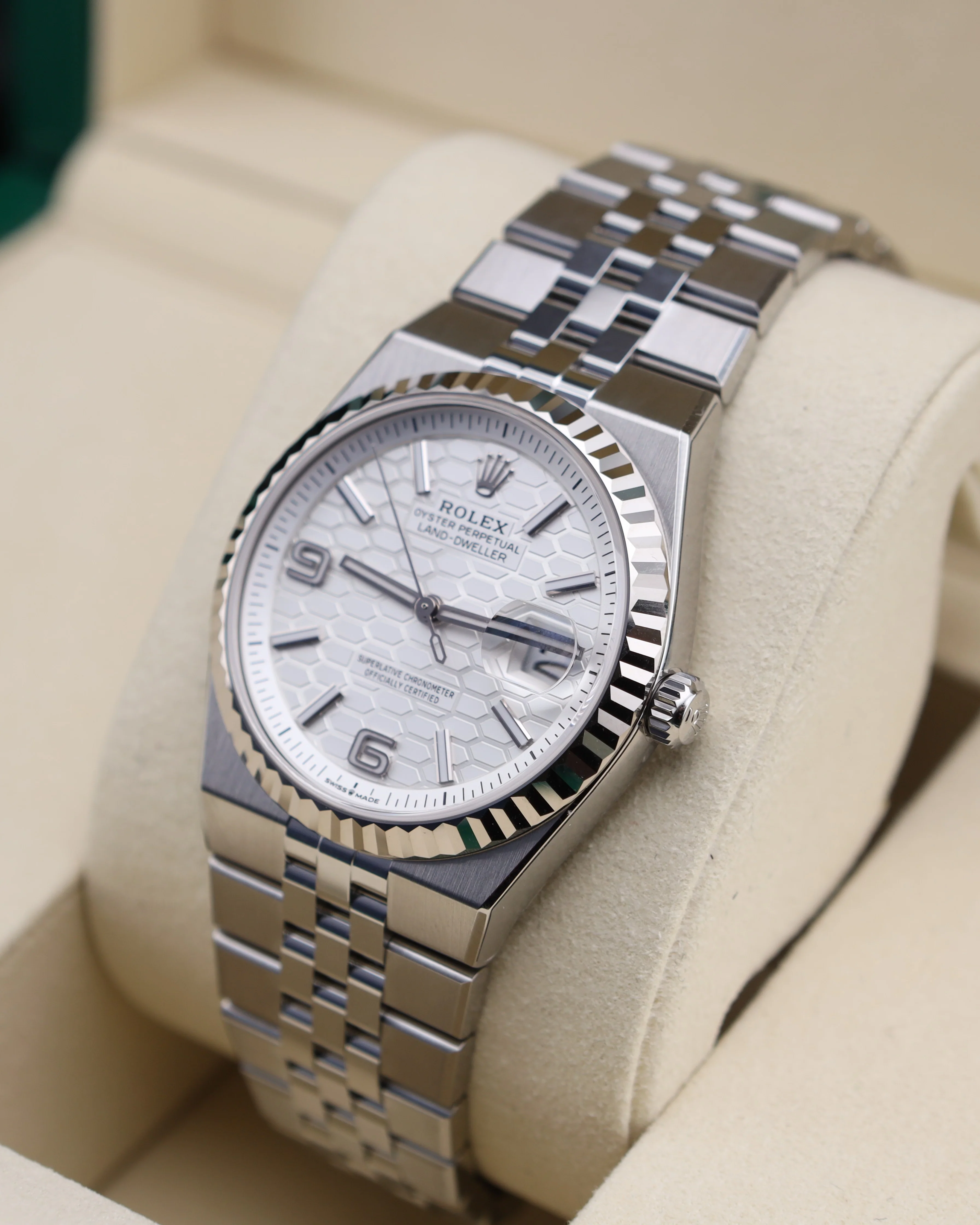 Rolex Land-Dweller 36 White Dial Steel 127234 Factory Stickers - Image 3