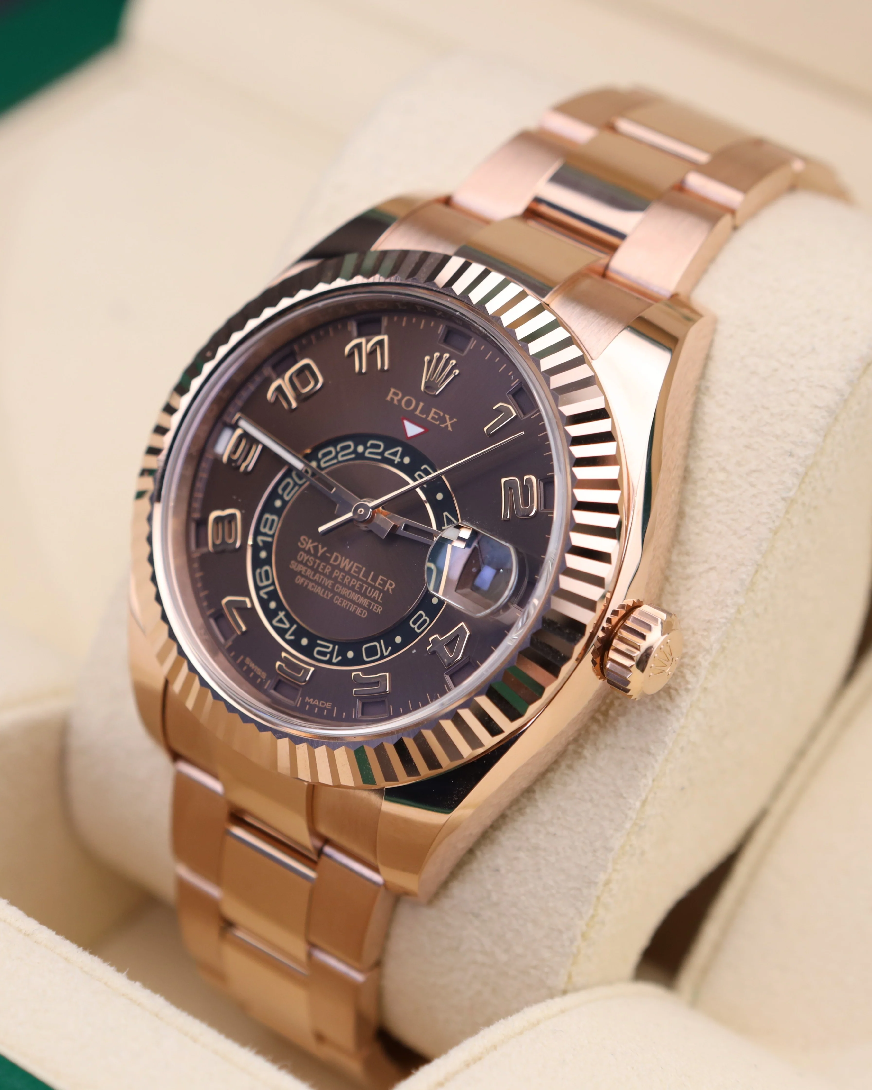 Rolex Sky-Dweller Chocolate Arabic Dial 326935 Rose Gold - Image 2