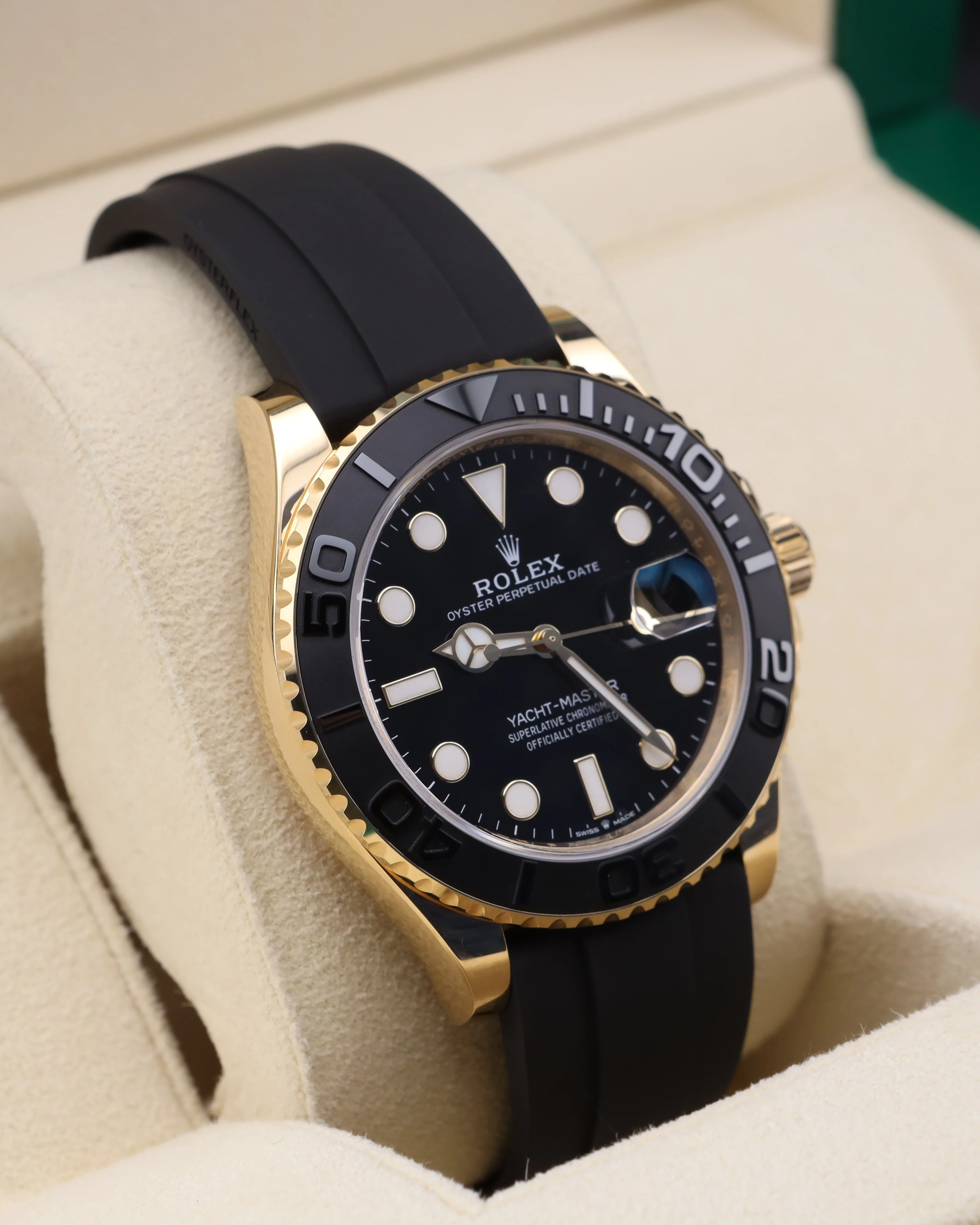 Rolex Yacht-Master 42 Black Dial Yellow Gold on Oysterflex 226658 - Image 3