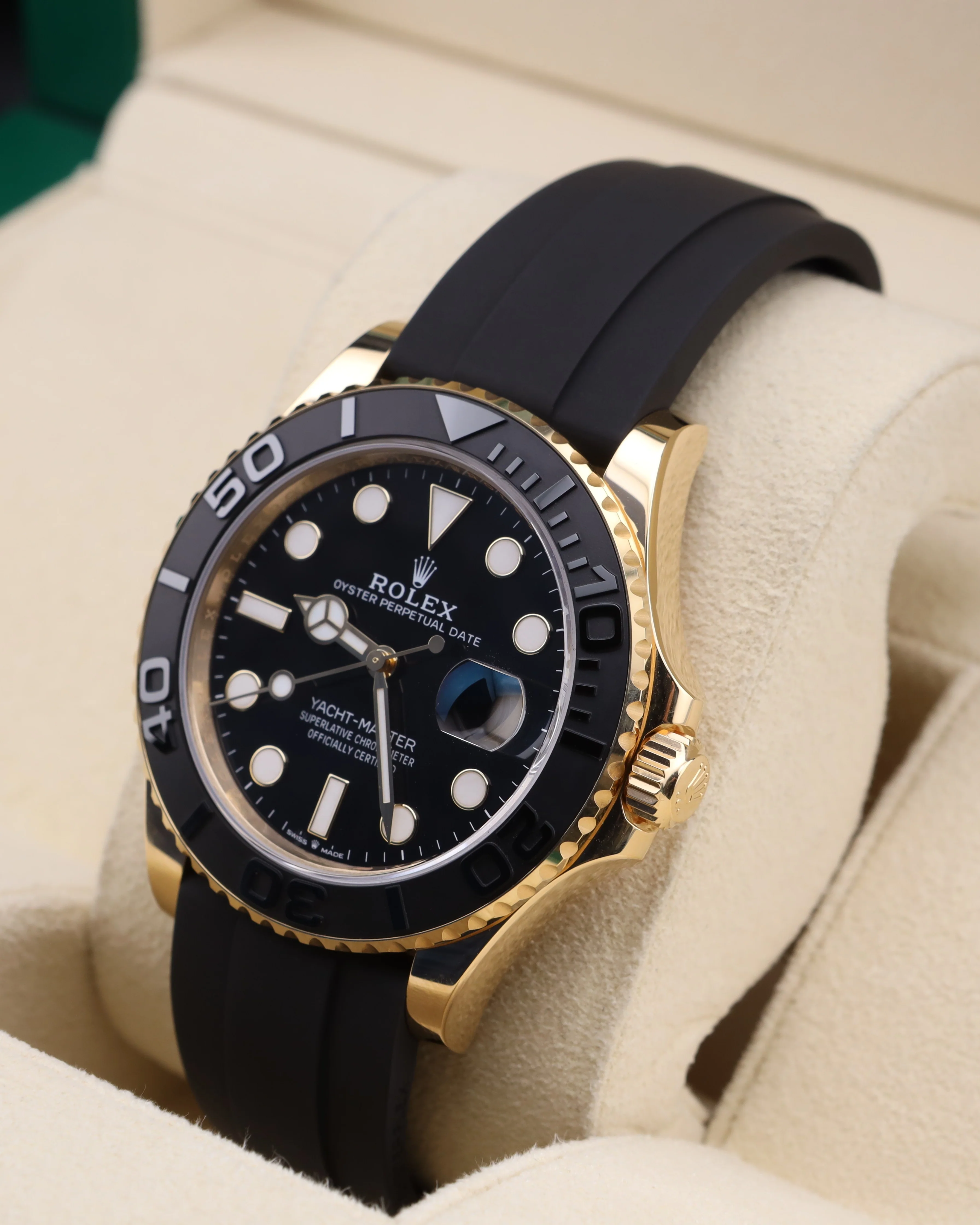 Rolex Yacht-Master 42 Black Dial Yellow Gold on Oysterflex 226658 - Image 4