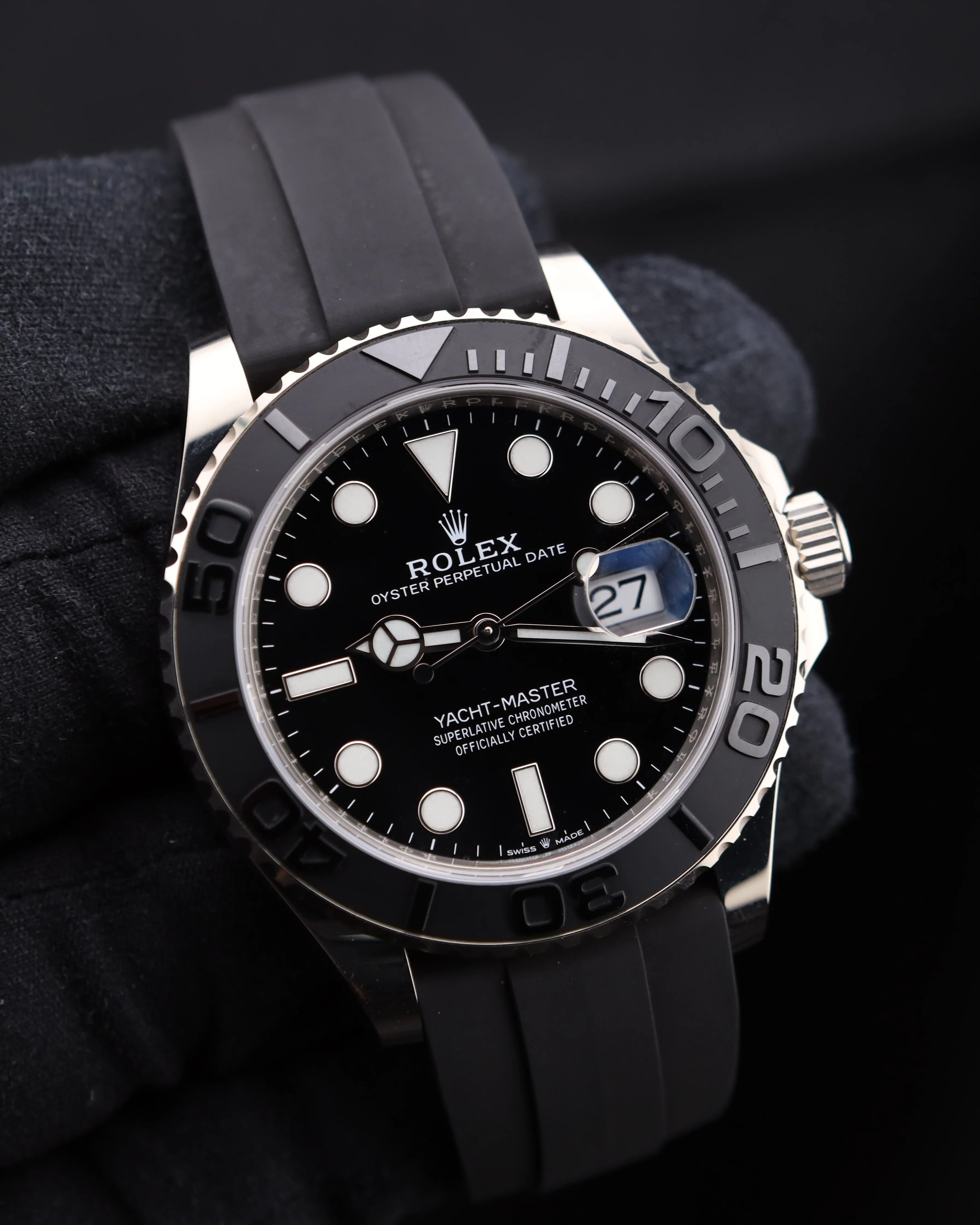 Rolex Yacht-Master 42 Black Dial White Gold on Oysterflex 226659 - Image 8