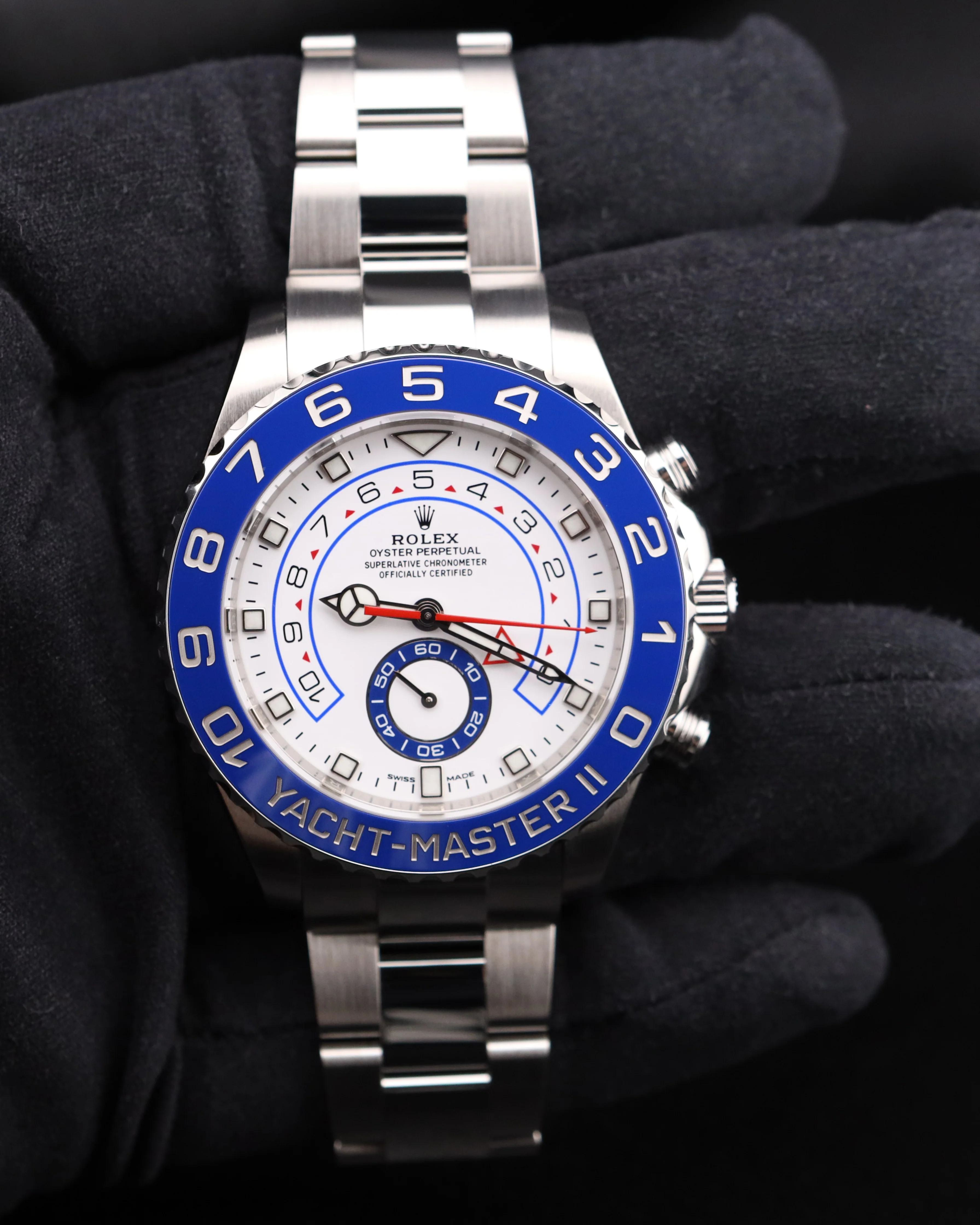 Rolex Yacht-Master II 44mm White Dial Blue Bezel 116680 - Image 10